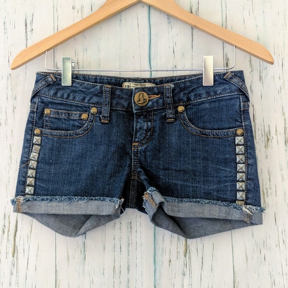 3/$20 Free People Raw Hem Studded Pyramid Shorts - Picture 2 of 7